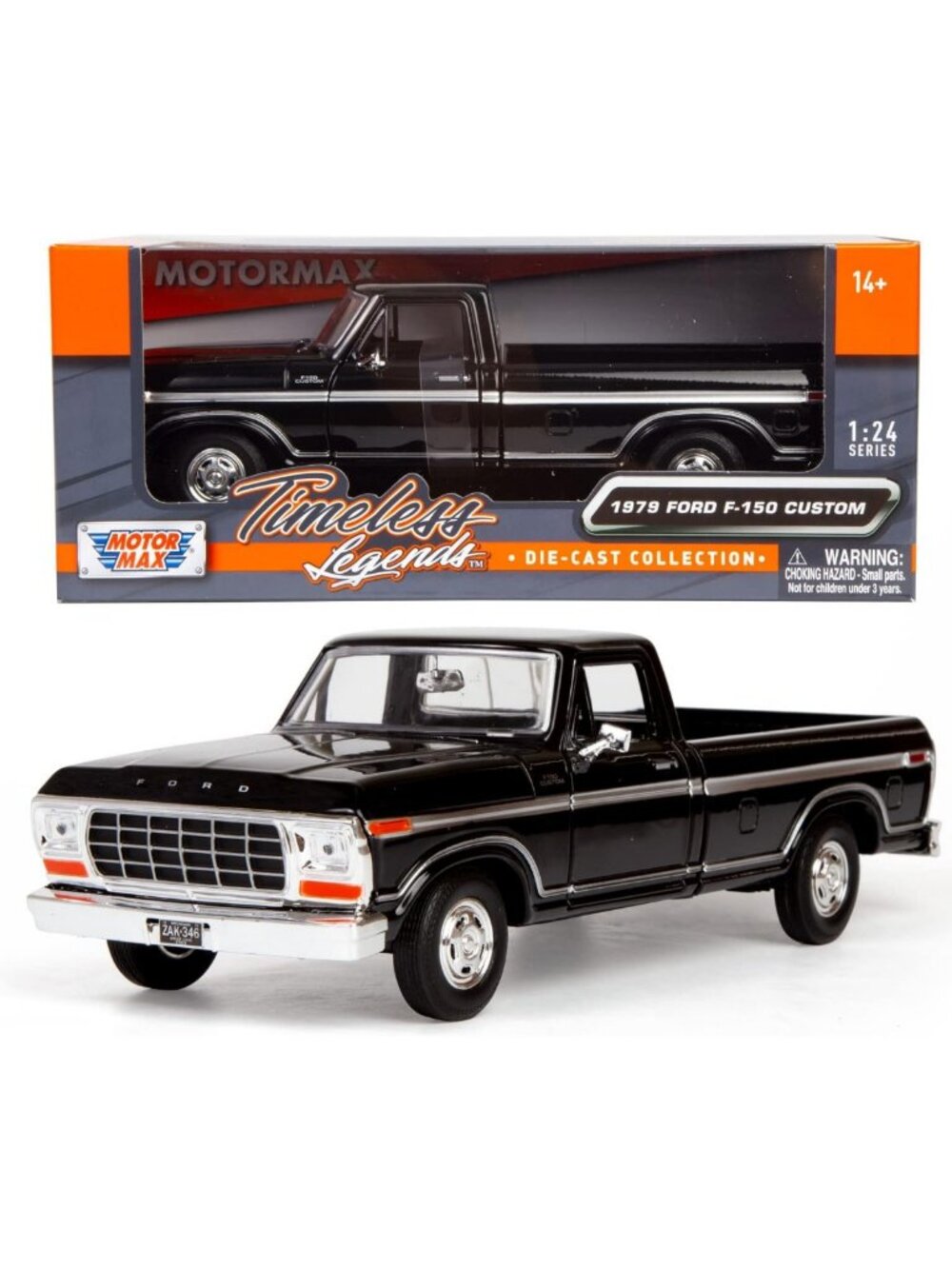 Classic 1979 Ford F-150 Pickup Truck 1:24 Diecast Model Car - Collectible Black